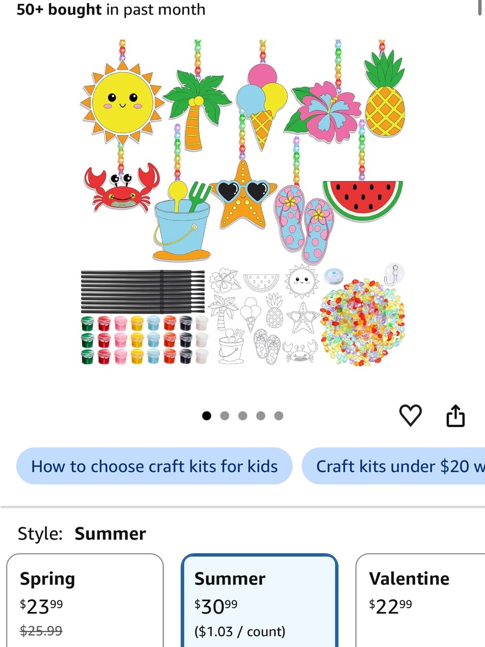 Summer window art sun catchers Craft Kit for Kids - DIY Decorative Charms